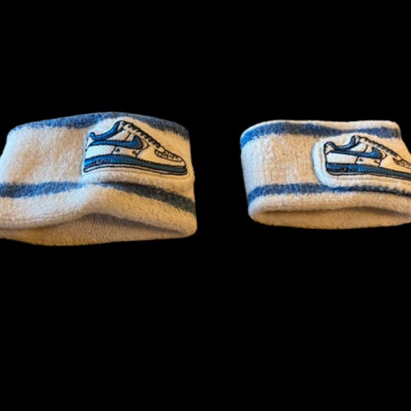 Nike Air Force 1 wristband/sweatband white carolina blue set of 2 - Picture 1 of 5